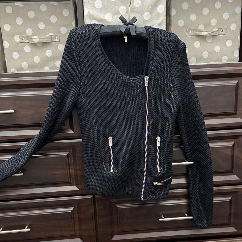 Maje Black Zippered Women's Sweater
